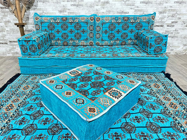 Orientalisches Sofa Set, Majlis-Sitzmöbel, Bodenkissen, Arabische Majlis, Türkisches Boden Sitzset