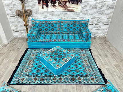Orientalisches Sofa Set, Majlis-Sitzmöbel, Bodenkissen, Arabische Majlis, Türkisches Boden Sitzset