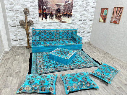 Orientalisches Sofa Set, Majlis-Sitzmöbel, Bodenkissen, Arabische Majlis, Türkisches Boden Sitzset
