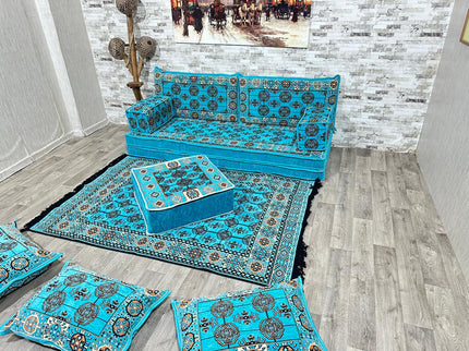 Orientalisches Sofa Set, Majlis-Sitzmöbel, Bodenkissen, Arabische Majlis, Türkisches Boden Sitzset