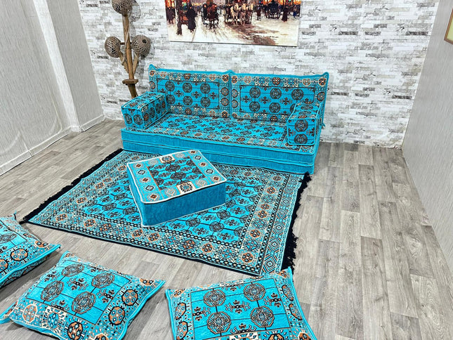 Orientalisches Sofa Set, Majlis-Sitzmöbel, Bodenkissen, Arabische Majlis, Türkisches Boden Sitzset