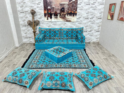 Orientalisches Sofa Set, Majlis-Sitzmöbel, Bodenkissen, Arabische Majlis, Türkisches Boden Sitzset