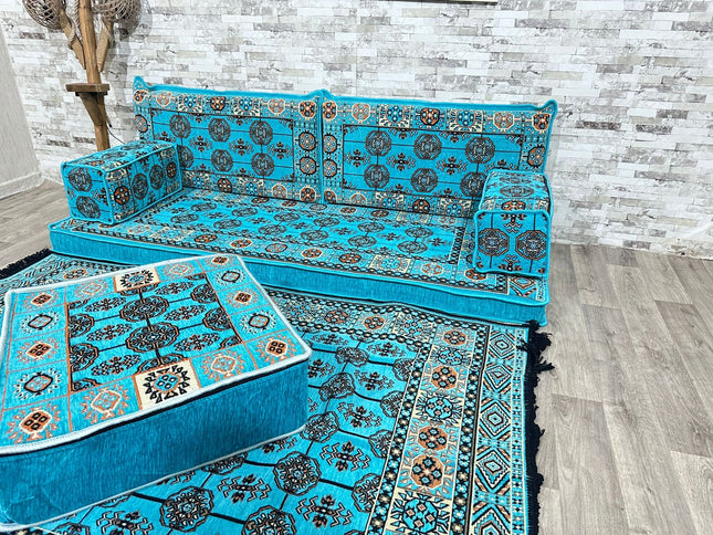 Orientalisches Sofa Set, Majlis-Sitzmöbel, Bodenkissen, Arabische Majlis, Türkisches Boden Sitzset