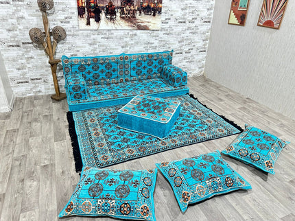Orientalisches Sofa Set, Majlis-Sitzmöbel, Bodenkissen, Arabische Majlis, Türkisches Boden Sitzset