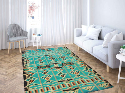 Mehrfarbiger Woll-Jute-Kelim-Teppich, Handgefertigter Großer Kelim Teppich
