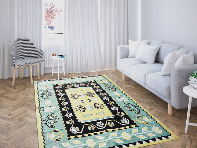 Anatolischer Kelim Teppich, Mehrfarbiger Woll-Jute-Kelim-Teppich, Handgefertigter Großer Kelim Teppi