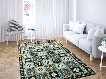 Anatolischer Kelim Teppich, Mehrfarbiger Woll-Jute-Kelim-Teppich, Handgefertigter Großer Kelim Teppi