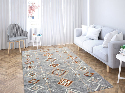 Anatolischer Kelim Teppich, Mehrfarbiger Woll-Jute-Kelim-Teppich, Handgefertigter Großer Kelim Teppi