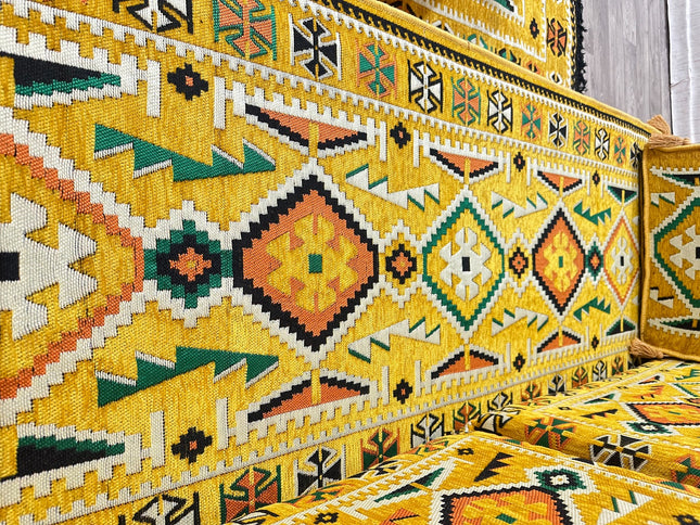Orientalisches Sofa Set, Majlis-Sitzmöbel, Bodenkissen, Arabische Majlis, Türkisches Boden Sitzset