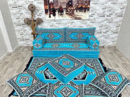 Orientalisches Sofa Set, Majlis-Sitzmöbel, Bodenkissen, Arabische Majlis, Türkisches Boden Sitzset