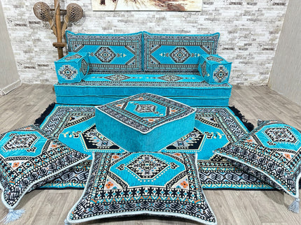 Orientalisches Sofa Set, Majlis-Sitzmöbel, Bodenkissen, Arabische Majlis, Türkisches Boden Sitzset