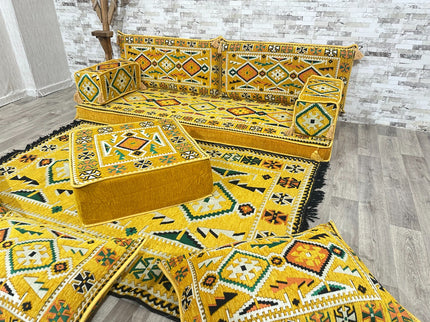 Orientalisches Sofa Set, Majlis-Sitzmöbel, Bodenkissen, Arabische Majlis, Türkisches Boden Sitzset