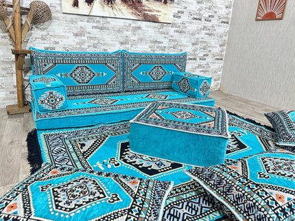 Orientalisches Sofa Set, Majlis-Sitzmöbel, Bodenkissen, Arabische Majlis, Türkisches Boden Sitzset