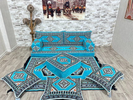 Orientalisches Sofa Set, Majlis-Sitzmöbel, Bodenkissen, Arabische Majlis, Türkisches Boden Sitzset