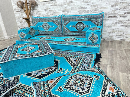 Orientalisches Sofa Set, Majlis-Sitzmöbel, Bodenkissen, Arabische Majlis, Türkisches Boden Sitzset