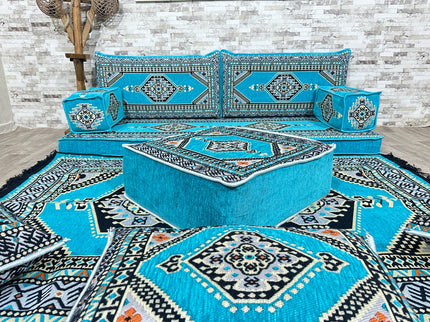 Orientalisches Sofa Set, Majlis-Sitzmöbel, Bodenkissen, Arabische Majlis, Türkisches Boden Sitzset