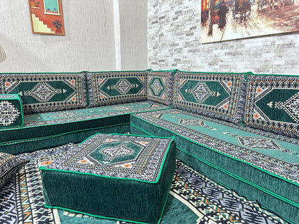 Türkisches Boden Sitzset, Arabische Majlis, L förmiges orientalisches Sofa Set, Majlis-Sitzmöbel, Bo