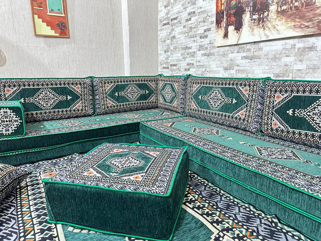 Türkisches Boden Sitzset, Arabische Majlis, L förmiges orientalisches Sofa Set, Majlis-Sitzmöbel, Bo