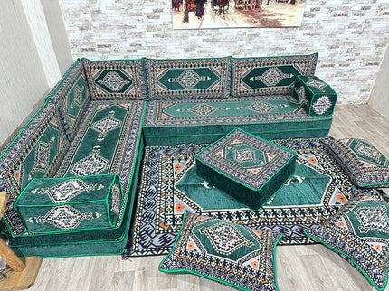 Türkisches Boden Sitzset, Arabische Majlis, L förmiges orientalisches Sofa Set, Majlis-Sitzmöbel, Bo