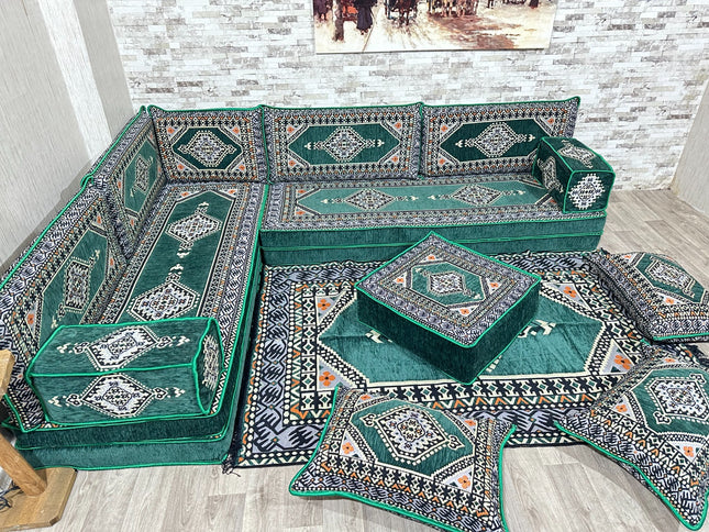 Türkisches Boden Sitzset, Arabische Majlis, L förmiges orientalisches Sofa Set, Majlis-Sitzmöbel, Bo