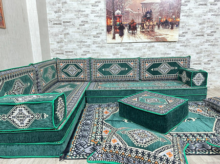 Türkisches Boden Sitzset, Arabische Majlis, L förmiges orientalisches Sofa Set, Majlis-Sitzmöbel, Bo
