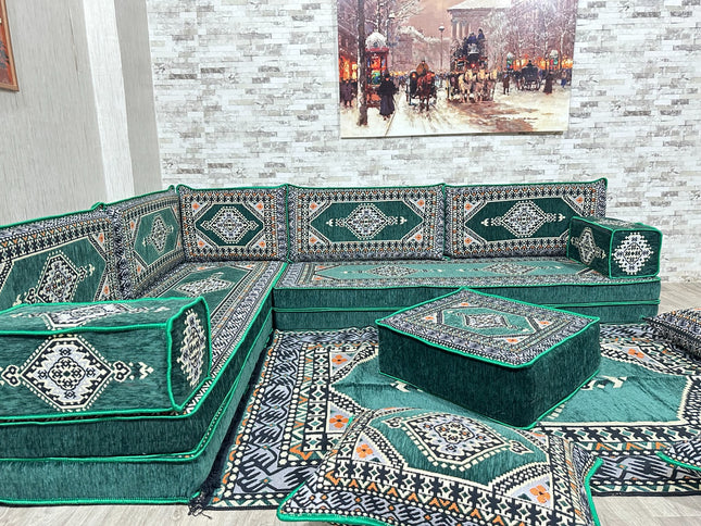 Türkisches Boden Sitzset, Arabische Majlis, L förmiges orientalisches Sofa Set, Majlis-Sitzmöbel, Bo