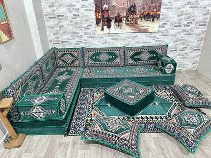 Türkisches Boden Sitzset, Arabische Majlis, L förmiges orientalisches Sofa Set, Majlis-Sitzmöbel, Bo