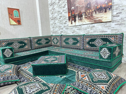 Türkisches Boden Sitzset, Arabische Majlis, L förmiges orientalisches Sofa Set, Majlis-Sitzmöbel, Bo