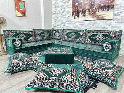 Türkisches Boden Sitzset, Arabische Majlis, L förmiges orientalisches Sofa Set, Majlis-Sitzmöbel, Bo