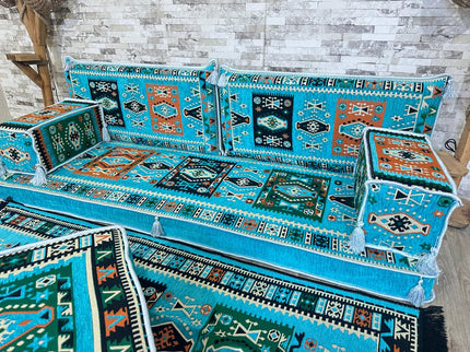 Orientalisches Sofa Set, Majlis-Sitzmöbel, Bodenkissen, Arabische Majlis, Türkisches Boden Sitzset