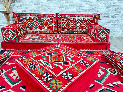 Orientalisches Sofa Set, Majlis-Sitzmöbel, Bodenkissen, Arabische Majlis, Türkisches Boden Sitzset