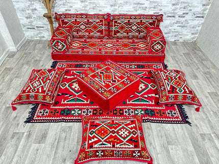 Orientalisches Sofa Set, Majlis-Sitzmöbel, Bodenkissen, Arabische Majlis, Türkisches Boden Sitzset