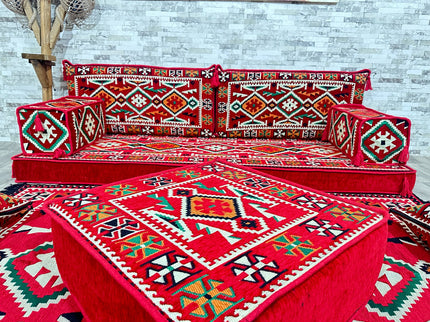 Orientalisches Sofa Set, Majlis-Sitzmöbel, Bodenkissen, Arabische Majlis, Türkisches Boden Sitzset