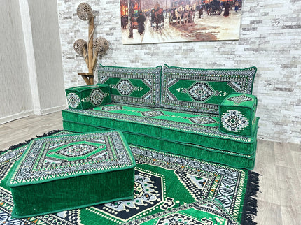 Orientalisches Sofa Set, Majlis-Sitzmöbel, Bodenkissen, Arabische Majlis, Türkisches Boden Sitzset