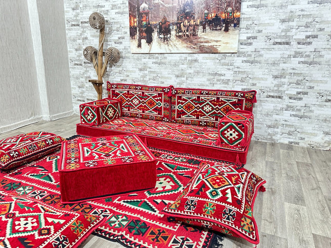 Orientalisches Sofa Set, Majlis-Sitzmöbel, Bodenkissen, Arabische Majlis, Türkisches Boden Sitzset