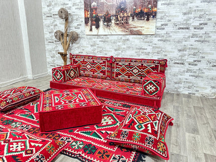 Orientalisches Sofa Set, Majlis-Sitzmöbel, Bodenkissen, Arabische Majlis, Türkisches Boden Sitzset