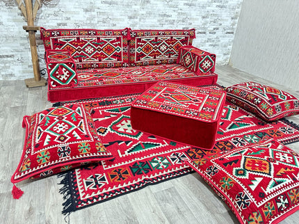 Orientalisches Sofa Set, Majlis-Sitzmöbel, Bodenkissen, Arabische Majlis, Türkisches Boden Sitzset