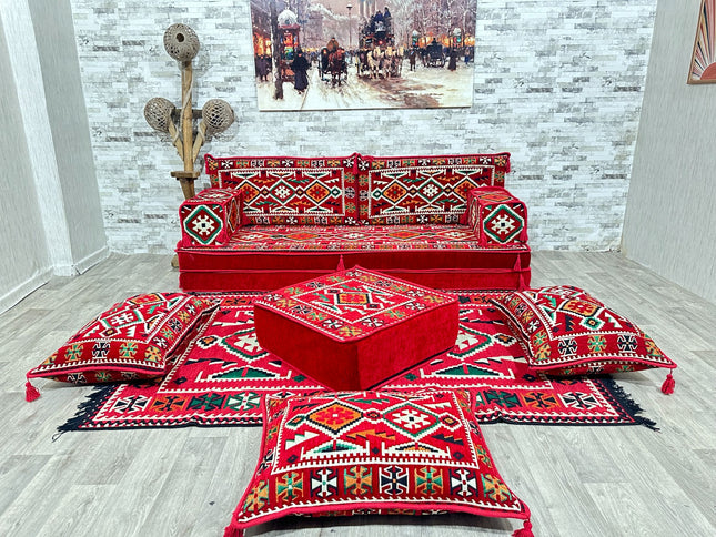 Orientalisches Sofa Set, Majlis-Sitzmöbel, Bodenkissen, Arabische Majlis, Türkisches Boden Sitzset