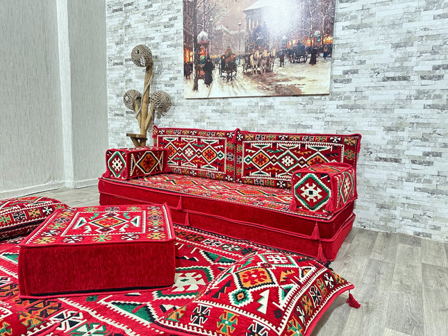 Orientalisches Sofa Set, Majlis-Sitzmöbel, Bodenkissen, Arabische Majlis, Türkisches Boden Sitzset