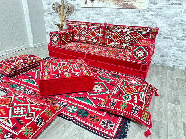 Orientalisches Sofa Set, Majlis-Sitzmöbel, Bodenkissen, Arabische Majlis, Türkisches Boden Sitzset