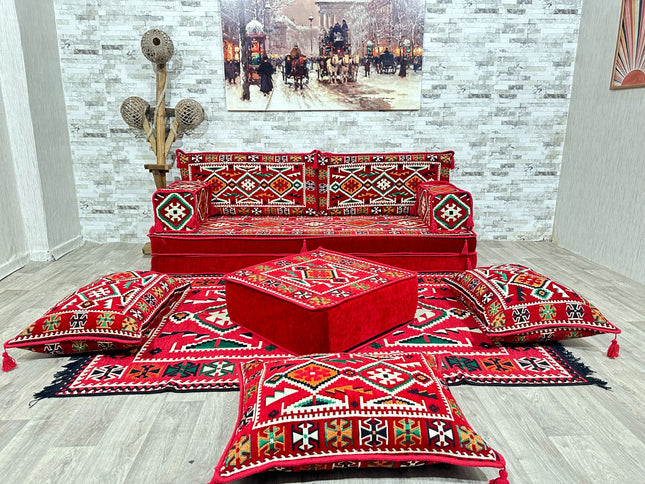 Orientalisches Sofa Set, Majlis-Sitzmöbel, Bodenkissen, Arabische Majlis, Türkisches Boden Sitzset