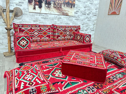 Orientalisches Sofa Set, Majlis-Sitzmöbel, Bodenkissen, Arabische Majlis, Türkisches Boden Sitzset