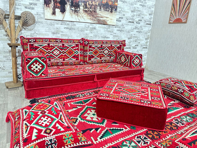 Orientalisches Sofa Set, Majlis-Sitzmöbel, Bodenkissen, Arabische Majlis, Türkisches Boden Sitzset