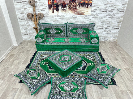 Orientalisches Sofa Set, Majlis-Sitzmöbel, Bodenkissen, Arabische Majlis, Türkisches Boden Sitzset