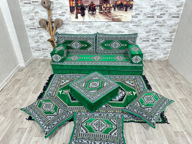 Orientalisches Sofa Set, Majlis-Sitzmöbel, Bodenkissen, Arabische Majlis, Türkisches Boden Sitzset