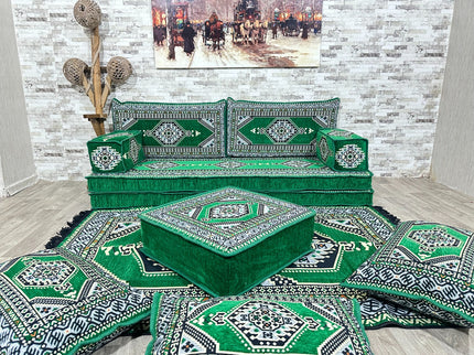 Orientalisches Sofa Set, Majlis-Sitzmöbel, Bodenkissen, Arabische Majlis, Türkisches Boden Sitzset