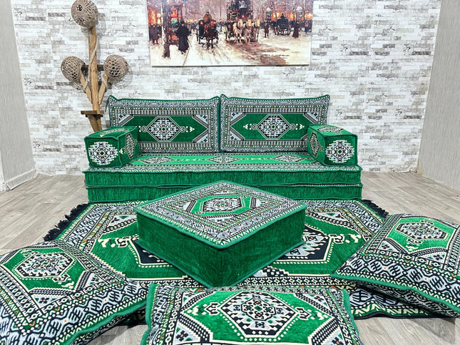 Orientalisches Sofa Set, Majlis-Sitzmöbel, Bodenkissen, Arabische Majlis, Türkisches Boden Sitzset