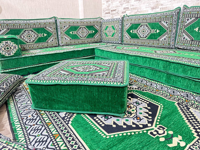 L förmiges orientalisches Sofa Set, Majlis-Sitzmöbel, Bodenkissen, Arabische Majlis, Türkisches Bode