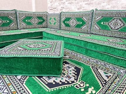 L förmiges orientalisches Sofa Set, Majlis-Sitzmöbel, Bodenkissen, Arabische Majlis, Türkisches Bode