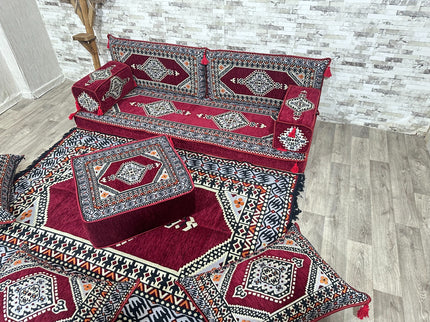 Orientalisches Sofa Set, Majlis-Sitzmöbel, Bodenkissen, Arabische Majlis, Türkisches Boden Sitzset